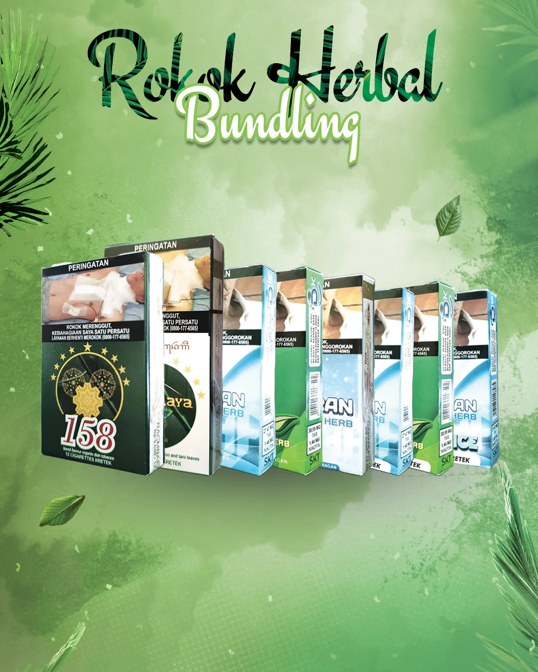 Paket Bundling 8 Varian Rokok Herbal dari Gold Win Sukses, menghadirkan kombinasi rasa dan aroma herbal alami, dirancang untuk pengalaman merokok yang unik.