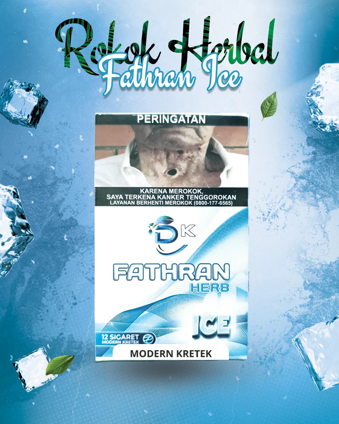 Rokok Herbal Fathran Ice Modern Kretek dari Gold Win Sukses, rokok herbal segar dengan filter modern untuk sensasi lembut dan manfaat kesehatan alami.