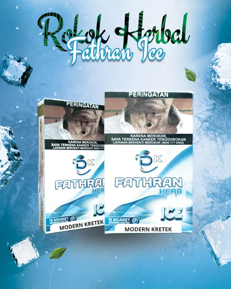 Rokok Herbal Fathran Ice Modern Kretek dari Gold Win Sukses, rokok herbal segar dengan filter modern untuk sensasi lembut dan manfaat kesehatan alami.