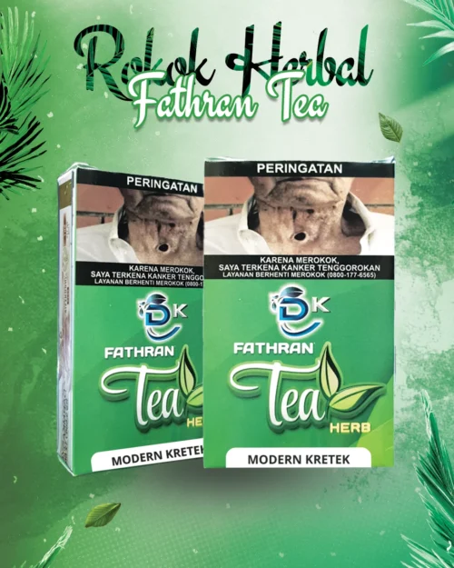 Rokok Herbal Fathran Tea Modern Kretek dari Gold Win Sukses, rokok herbal dengan filter modern untuk hisapan lembut dan manfaat kesehatan alami.