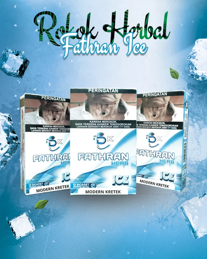 Rokok Herbal Fathran Ice Modern Kretek dari Gold Win Sukses, rokok herbal segar dengan filter modern untuk sensasi lembut dan manfaat kesehatan alami.